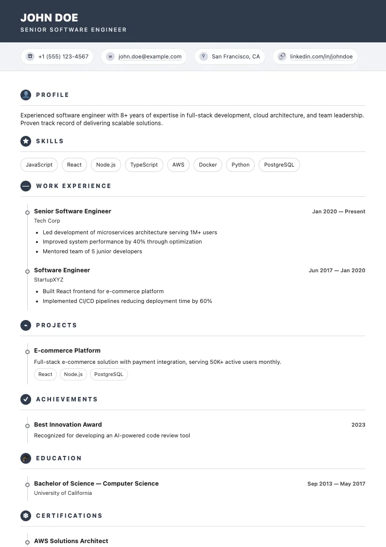 Anchorage resume template