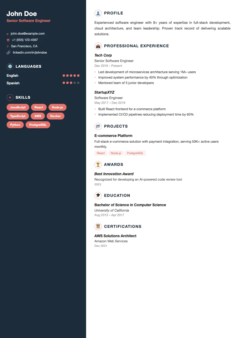 Atlantis resume template