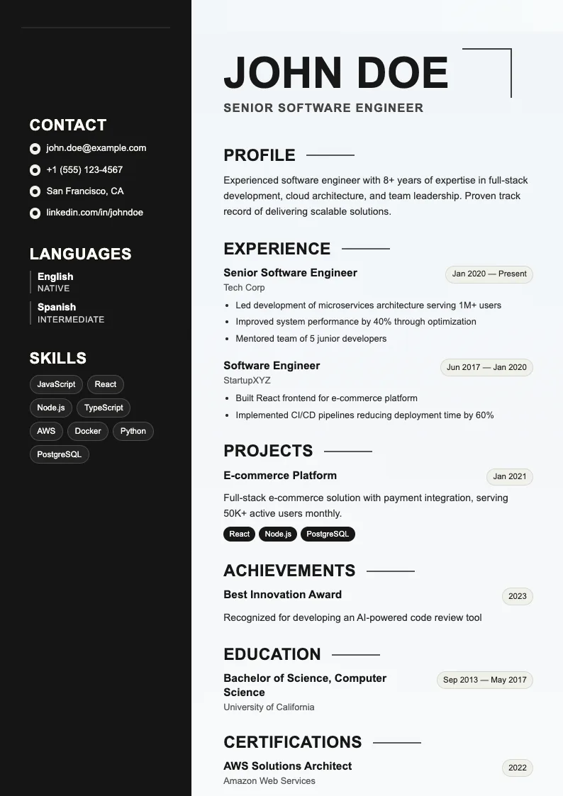 Beach V1 resume template