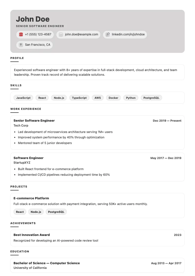 Fog resume template