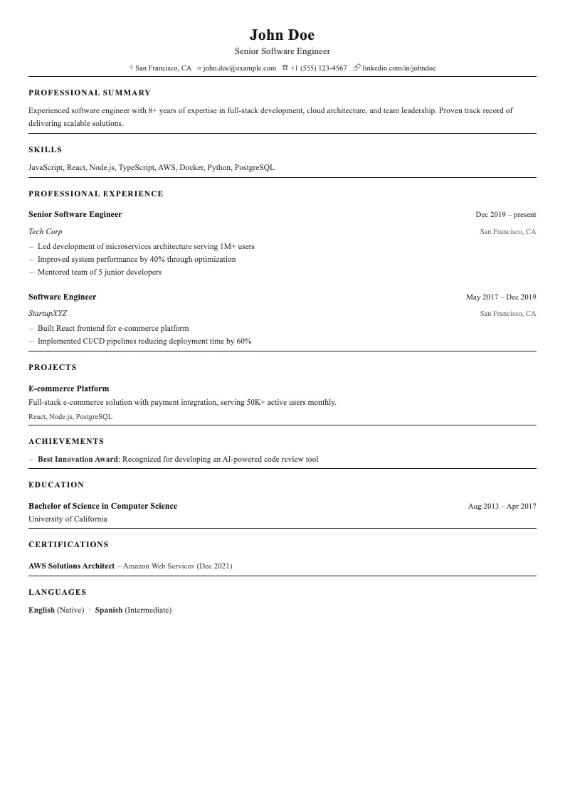 Strategos resume template