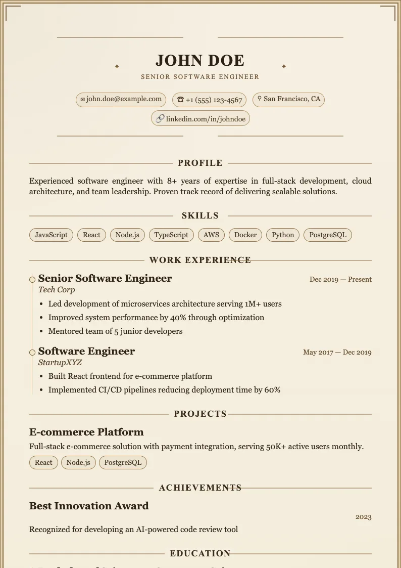 Sand V1 resume template