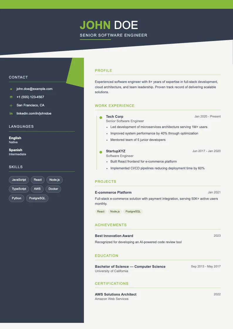 Wave V1 resume template