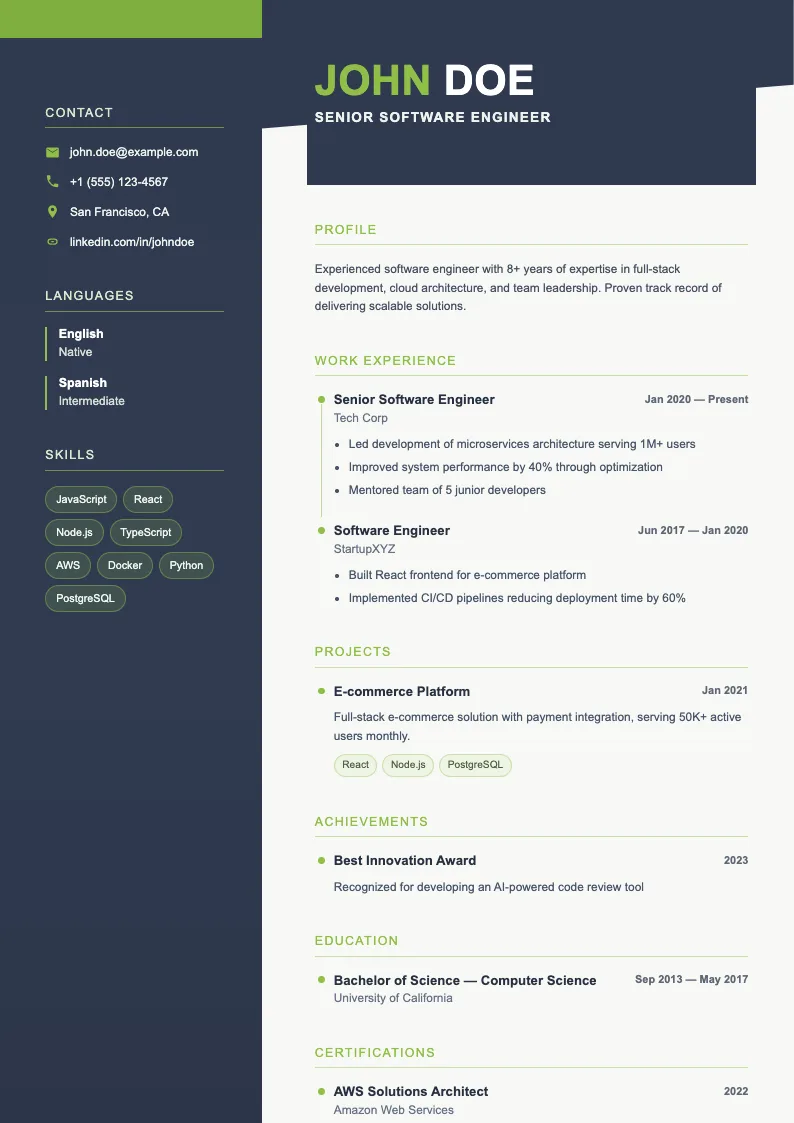 Wave V2 resume template